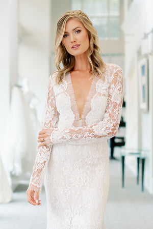 lela rose long sleeve wedding dress Lela Rose Crawford Dress